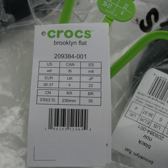 NEW Crocs Brooklyn Ballet Flats Women's 6  Black Balletcore Coquette Dress - Picture 8 of 10